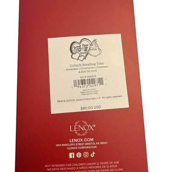 Lenox Green and White Holiday Ornament - Picture 3 of 3